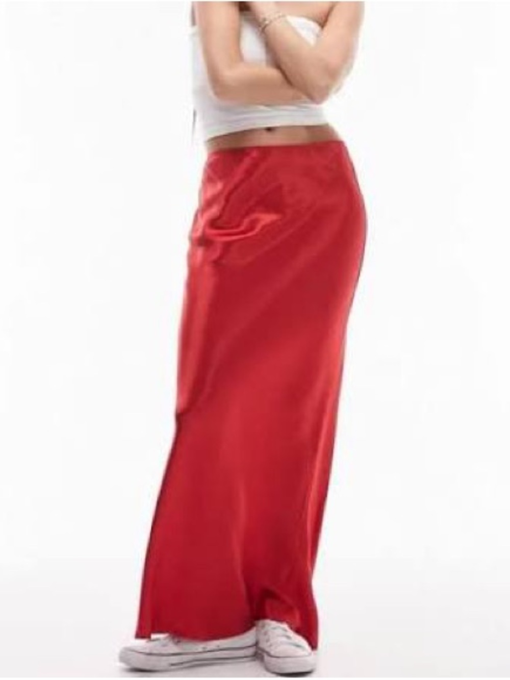 Topshop Bias Cut Satin Maxi Skirt